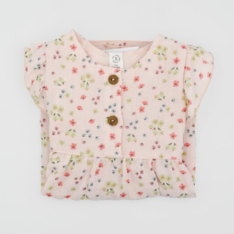 GOTS BABY Kleid, Kurzarm Musselinstoff