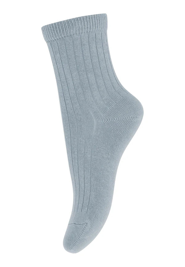 gerippte Baumwollsocken, dusty blue
