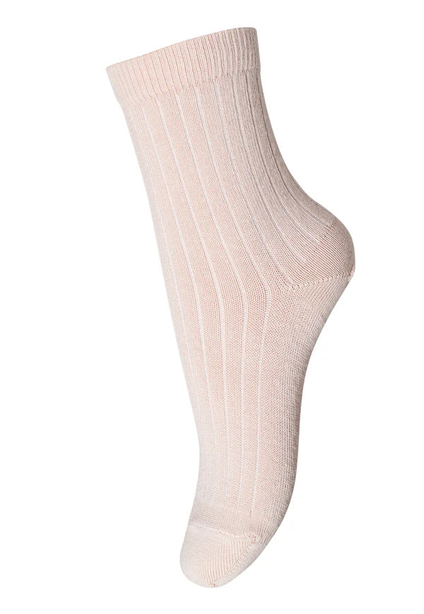 gerippte Baumwollsocken, rose dust