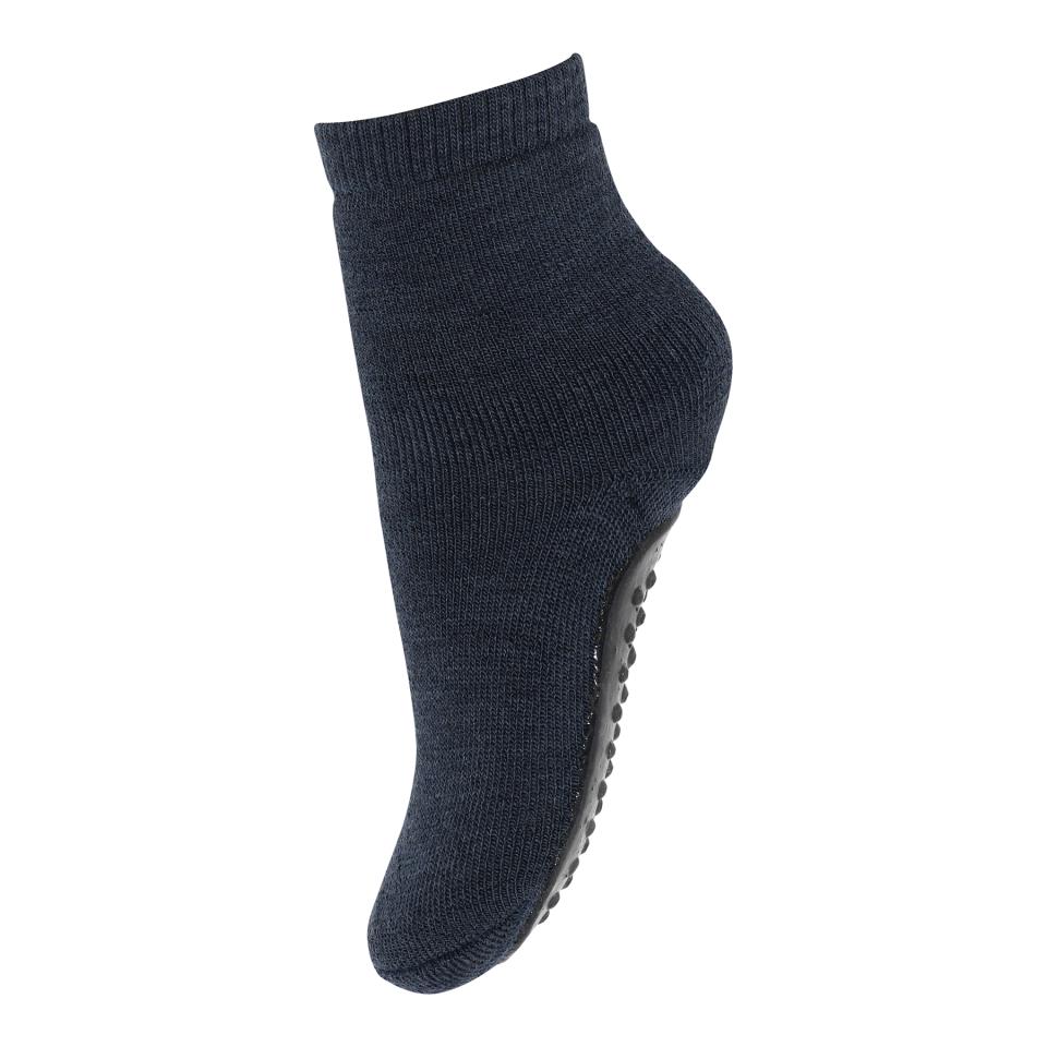 Stoppersocken aus Wolle - dark denim melange