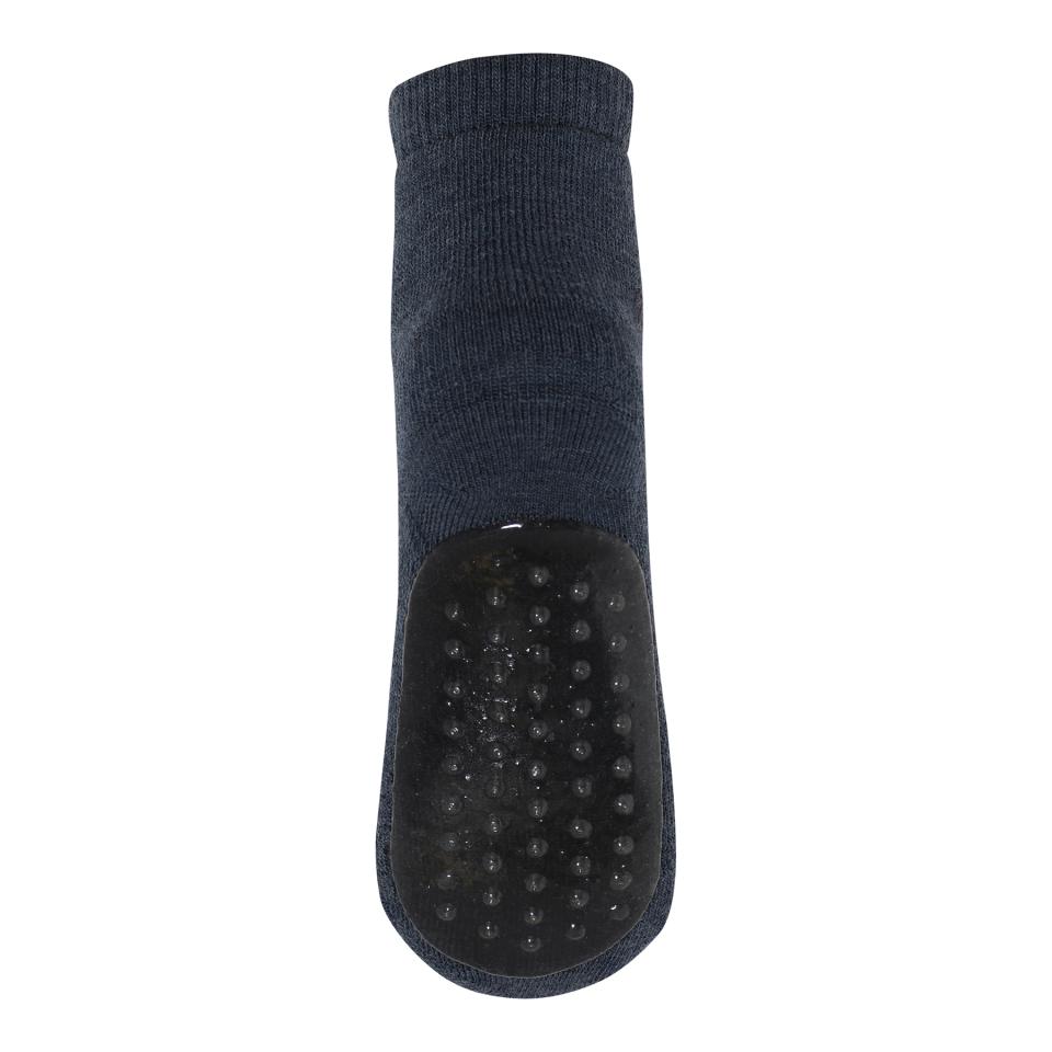 Stoppersocken aus Wolle - dark denim melange