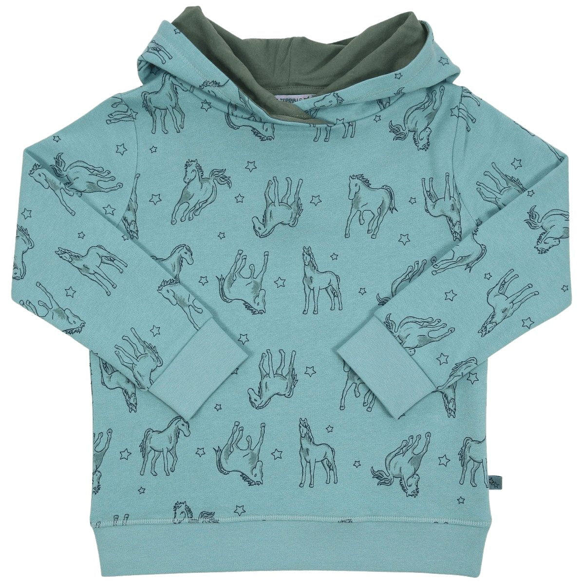 Hoodie Sweatshirt mit Pferdedruck