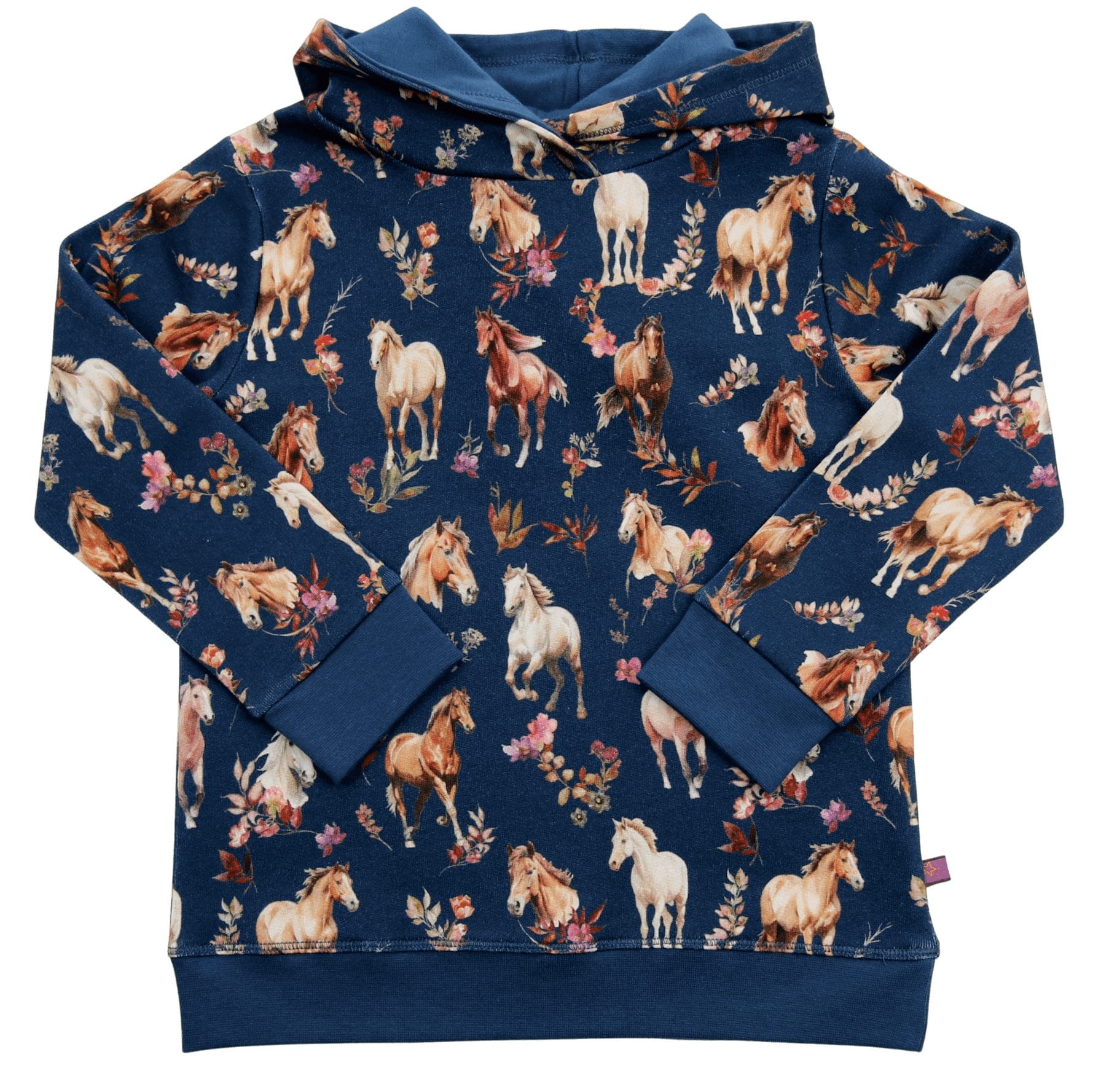 Hoodie Sweatshirt mit Pferdedruck