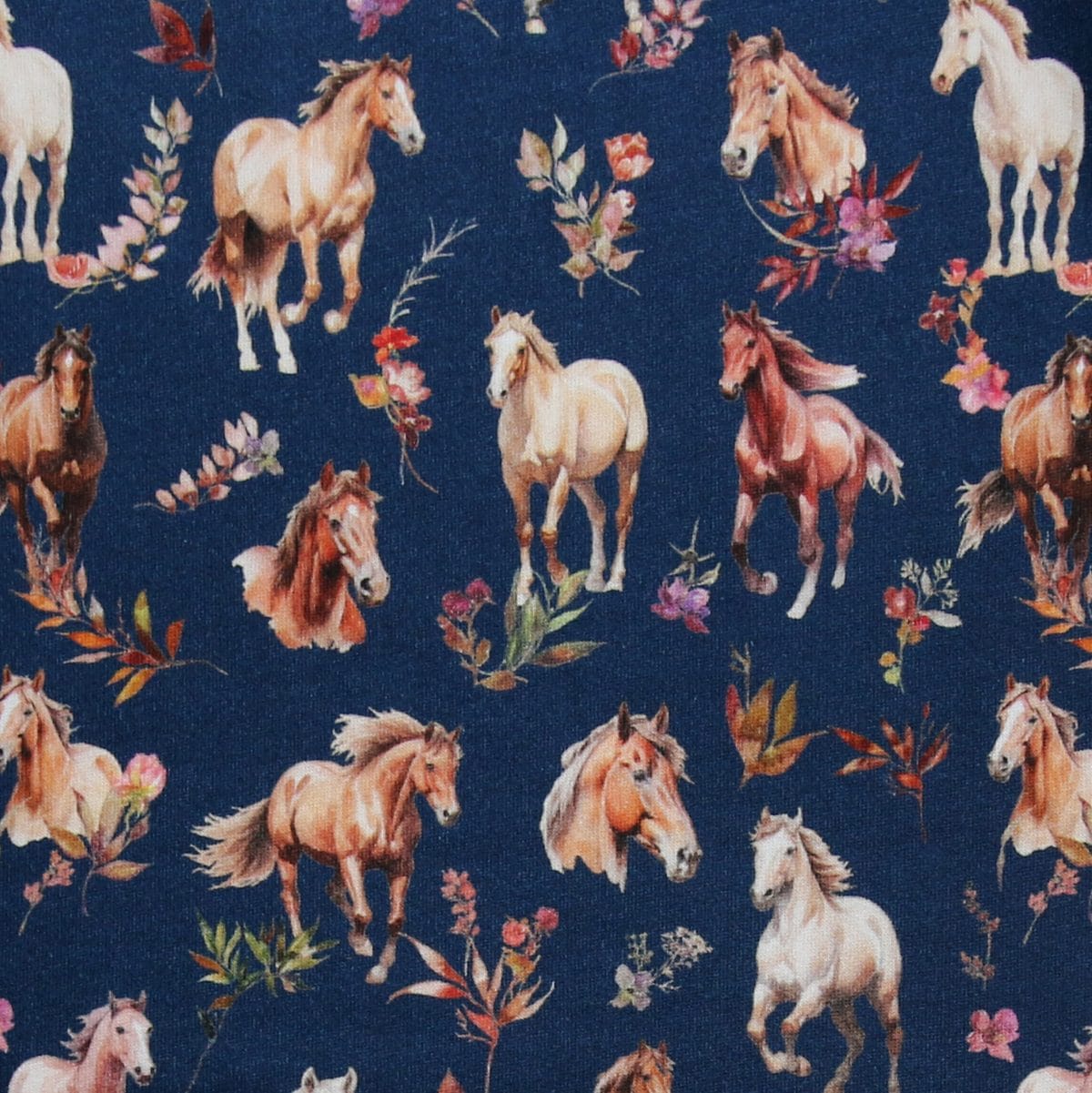 Hoodie Sweatshirt mit Pferdedruck