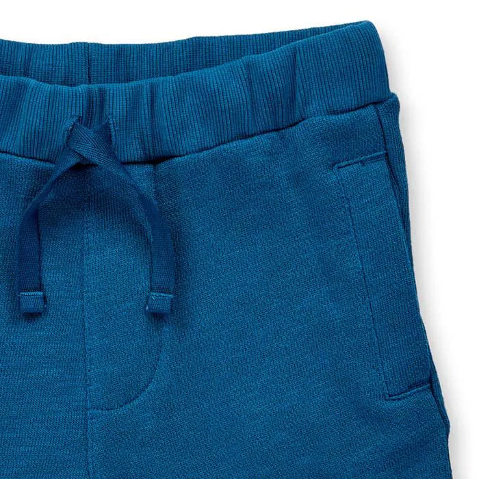Kinder Shorts in ozeanblau aus Slub Sweat, Modell JAKUB