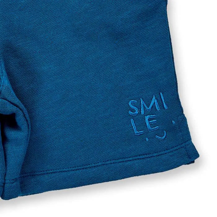 Kinder Shorts in ozeanblau aus Slub Sweat, Modell JAKUB
