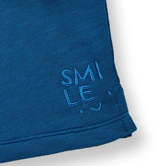 Kinder Shorts in ozeanblau aus Slub Sweat, Modell JAKUB