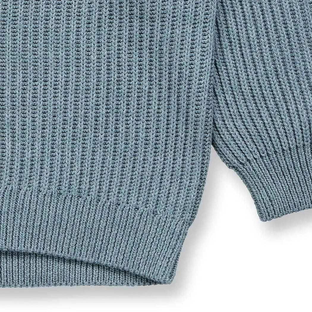 Kinder Strickpullover in salbeigrün mélange, Modell MARLEY