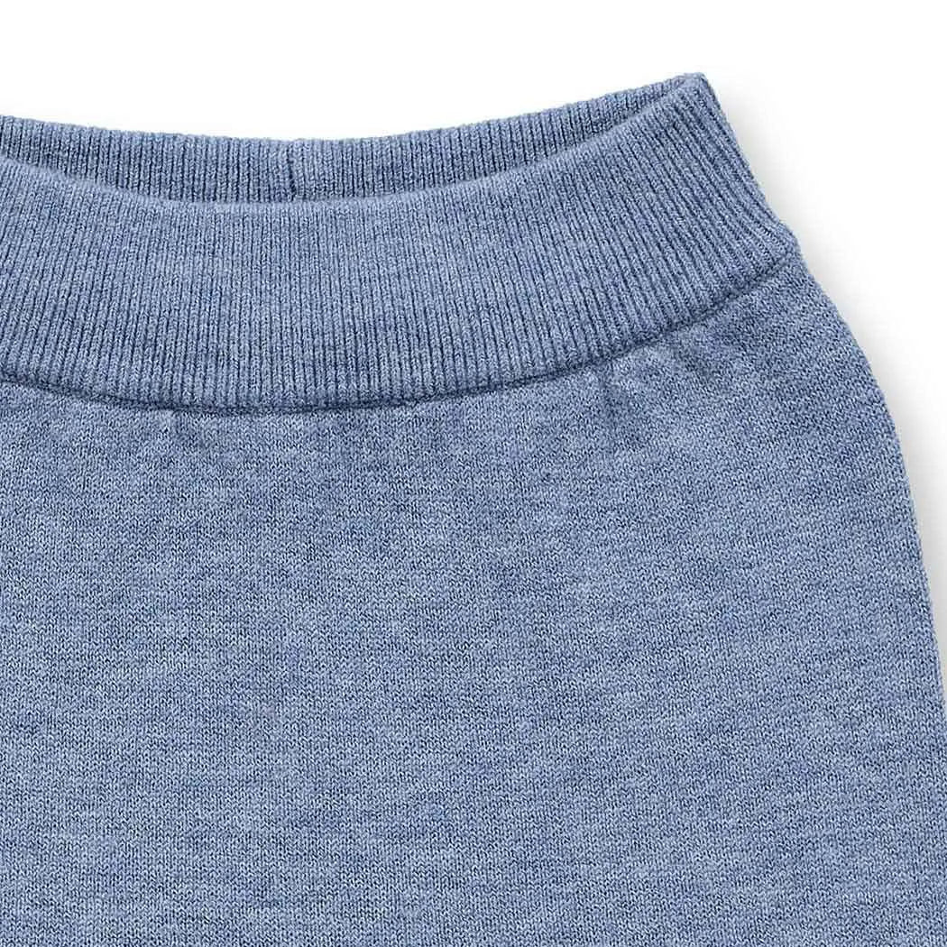 Baby Merino Strickleggins in denim, Modell PABLO