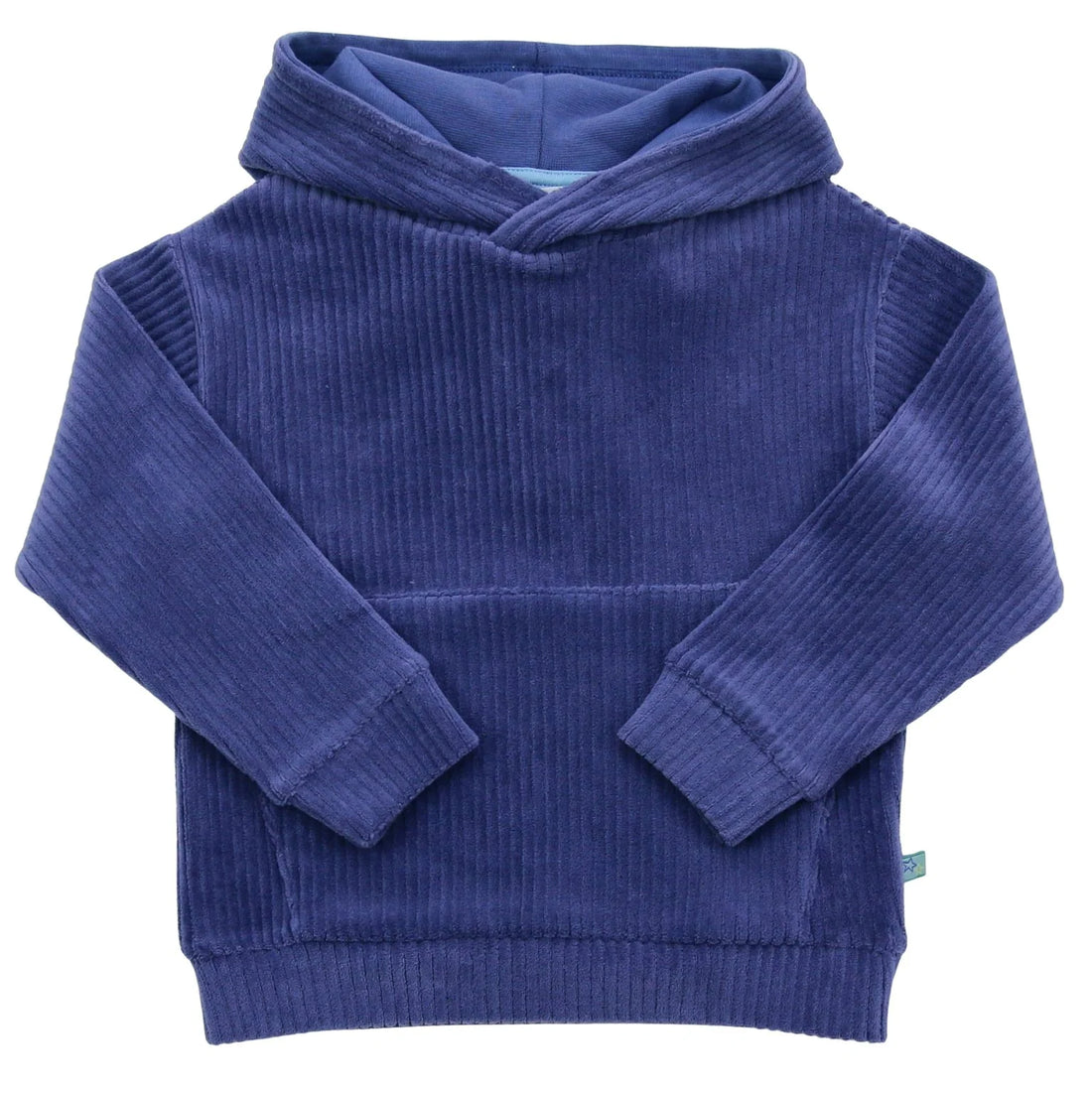 Hoodie Velvet rib in dark cobalt