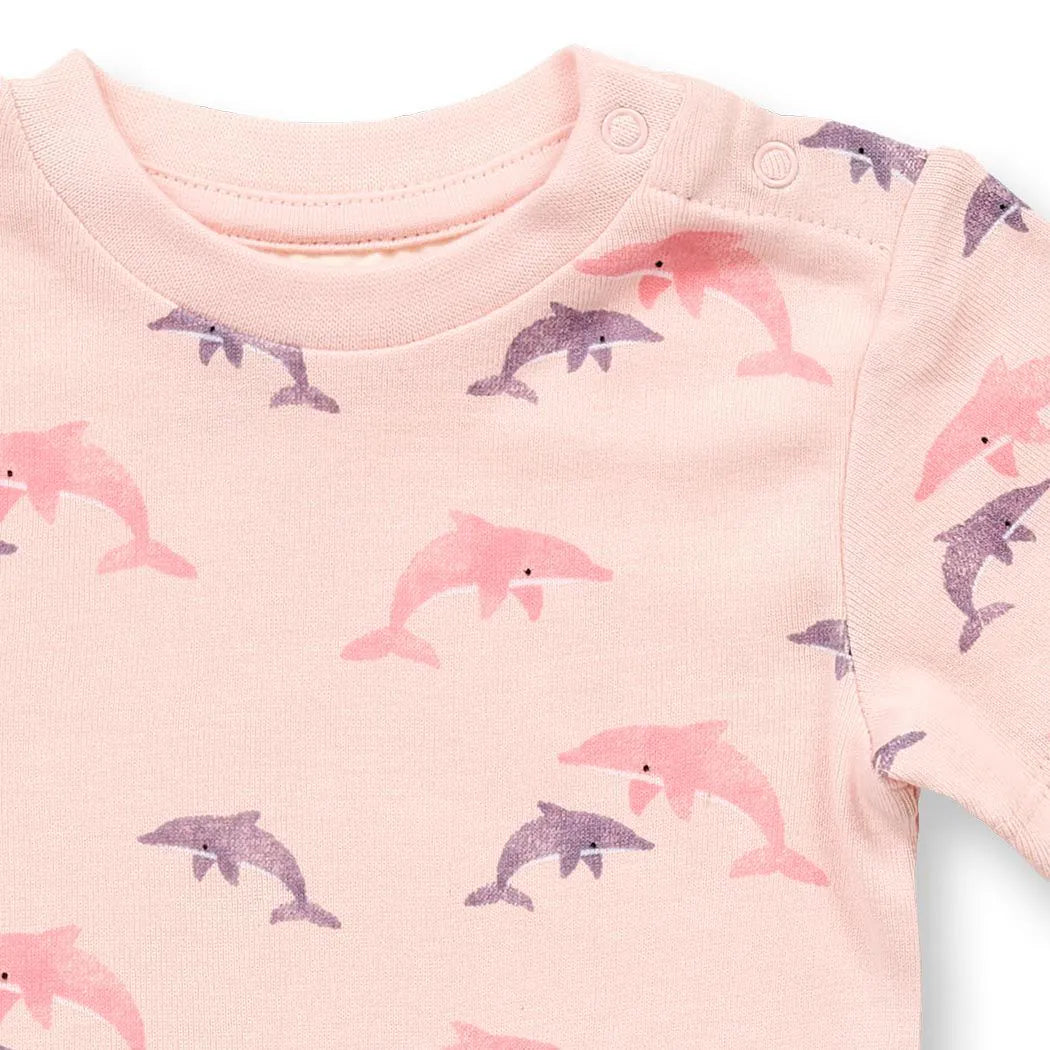 Baby Body in rosa mit Delphin-Druck, Modell VARIN