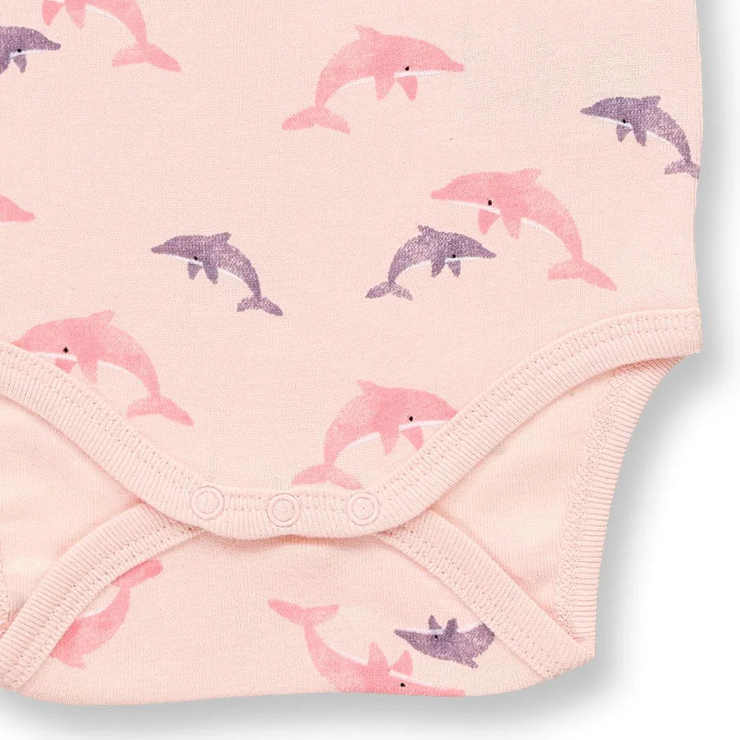 Baby Body in rosa mit Delphin-Druck, Modell VARIN