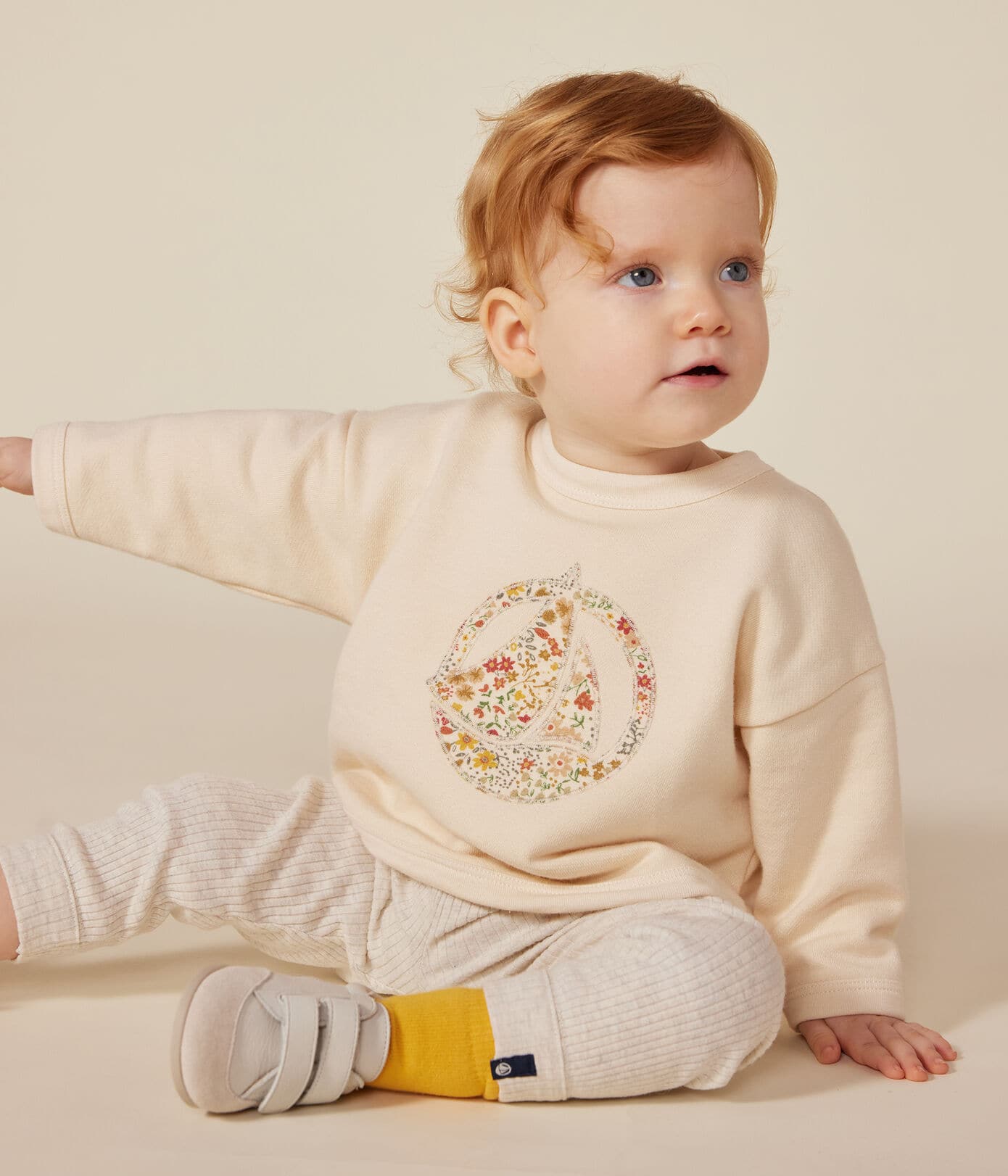 Baby-Sweatshirt aus Molton, beige