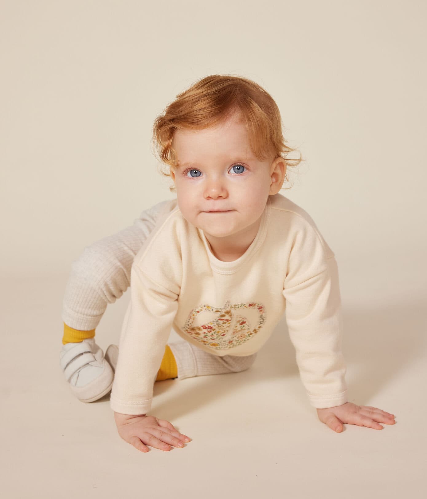 Baby-Sweatshirt aus Molton, beige