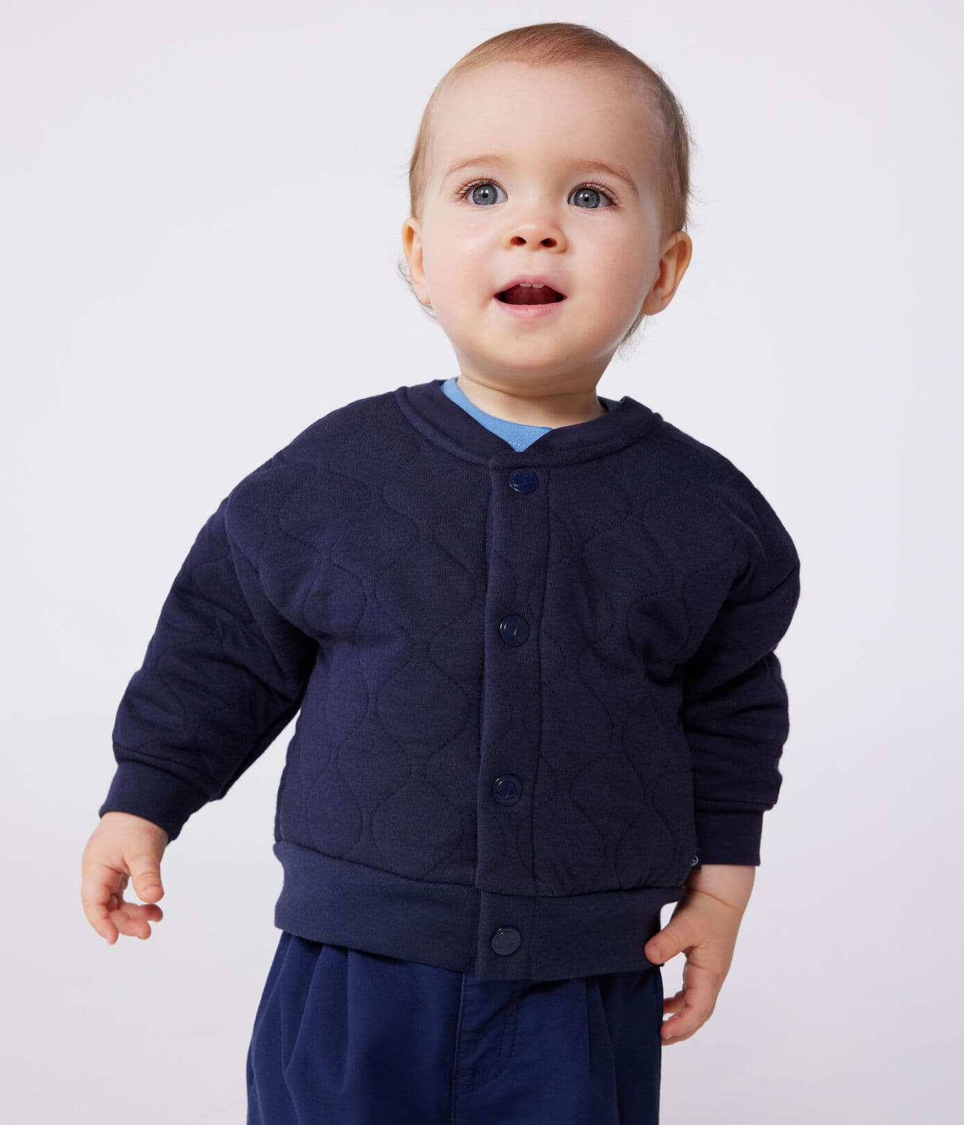 Baby-Teddyjacke aus gestepptem Doppeljersey