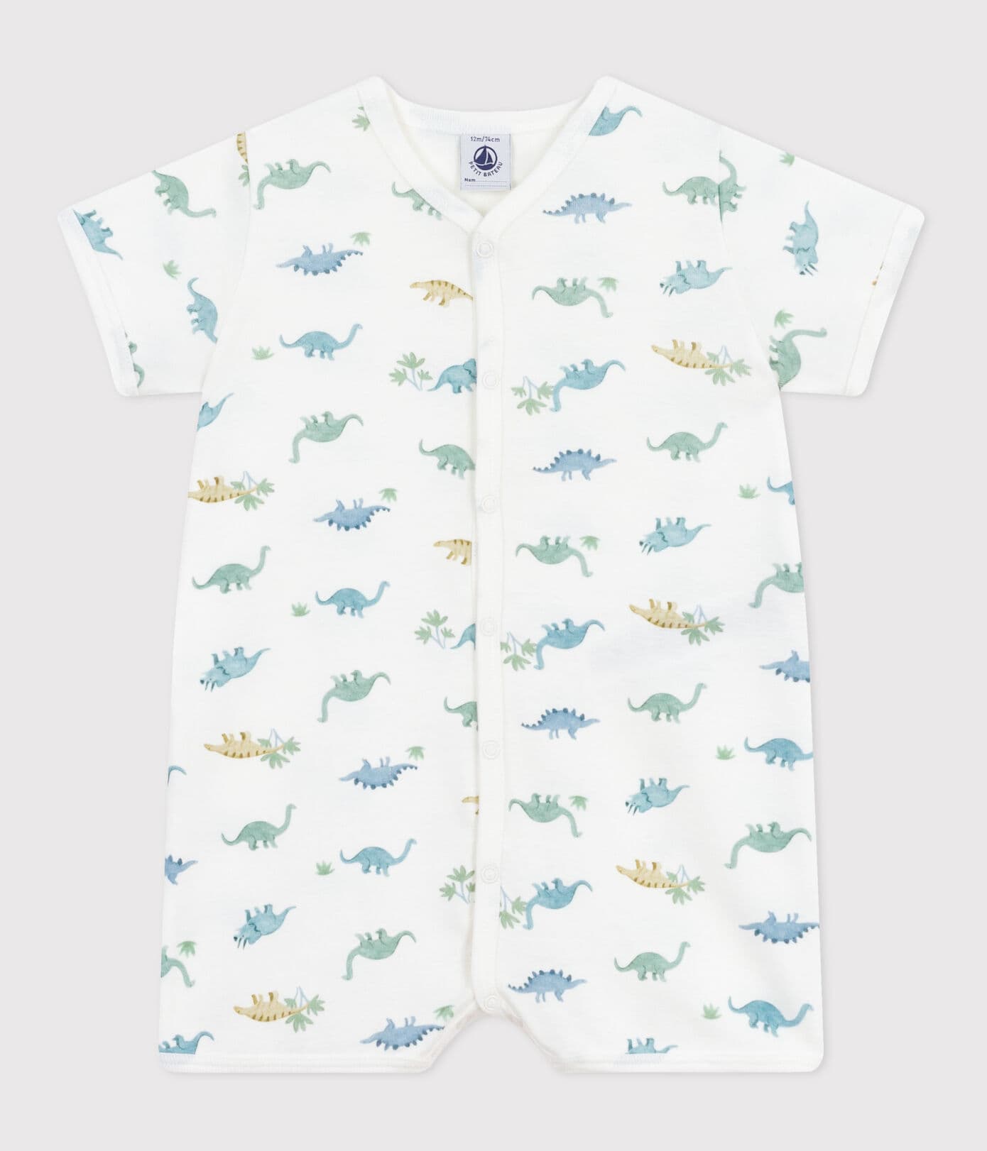 Baby-Kurzoverall aus Baumwolle mit Dinos