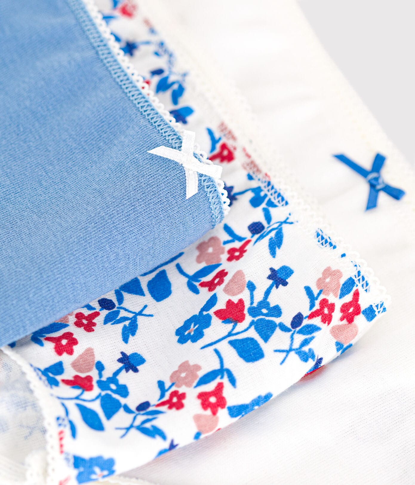 3er-Set Kinder-Shortys aus Baumwolle mit Blumenmotiv