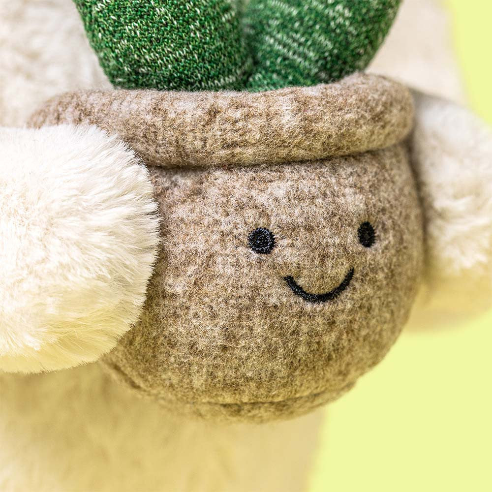 Kuscheltier Cream Bunny with Plant