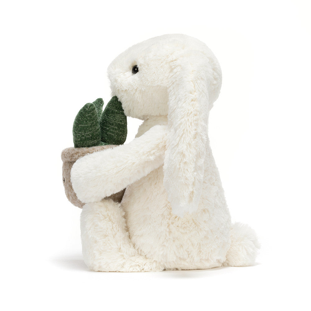 Kuscheltier Cream Bunny with Plant