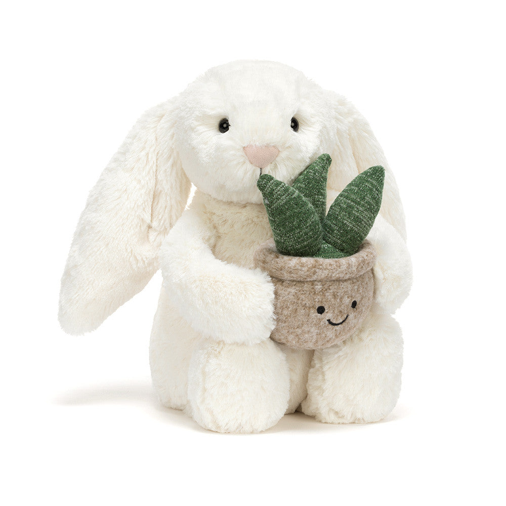 Kuscheltier Cream Bunny with Plant