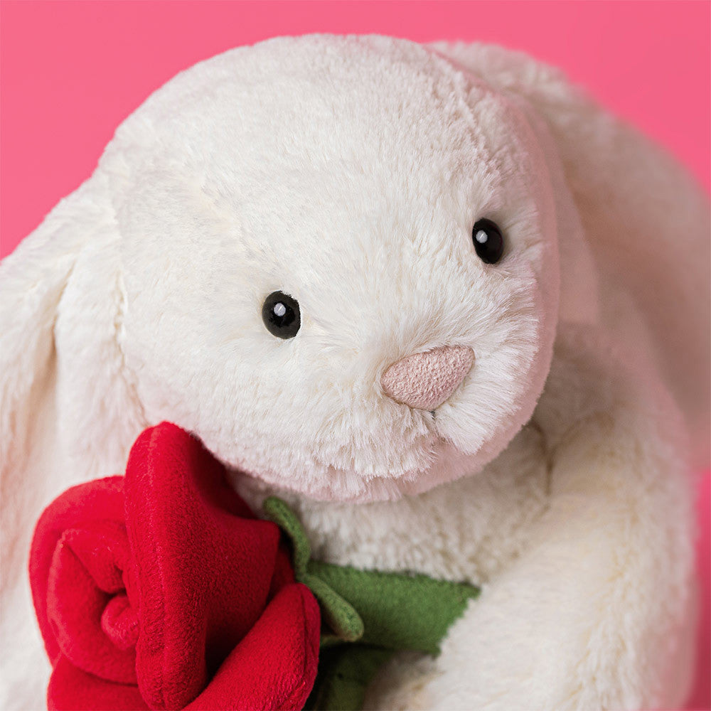 Kuscheltier Bashful Cream Bunny with Rose