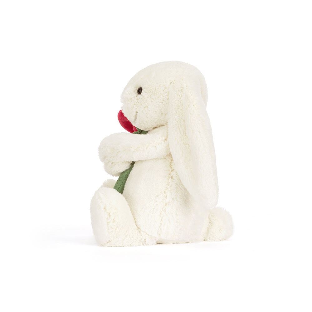 Kuscheltier Bashful Cream Bunny with Rose