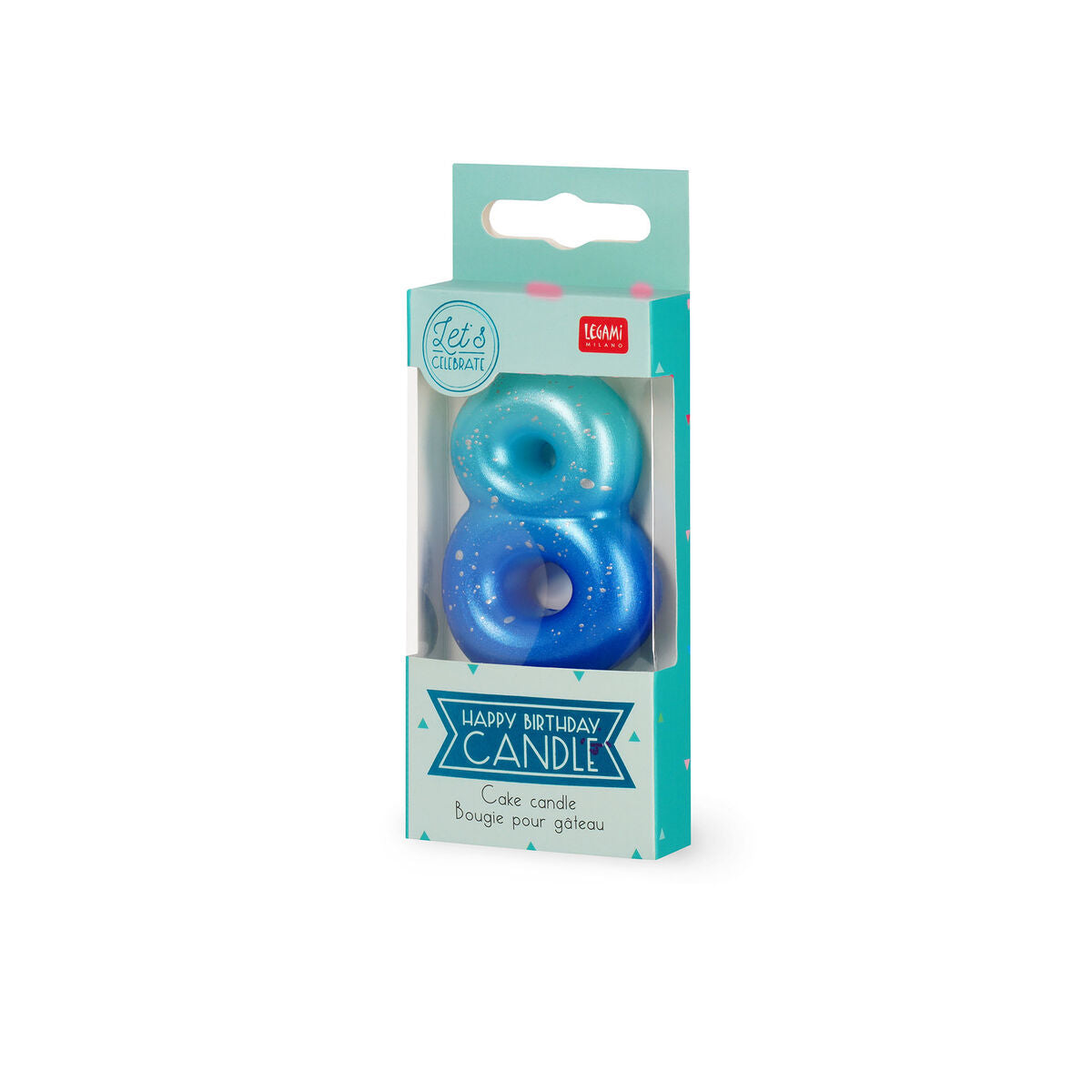Tortenkerze Blue - 8 - Happy Birthday Candle