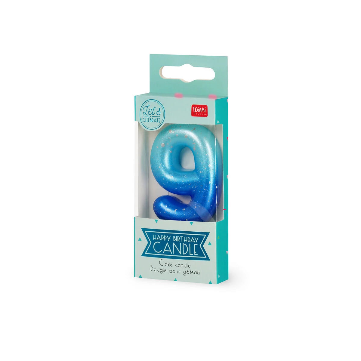 Tortenkerze Blue - 9 - Happy Birthday Candle