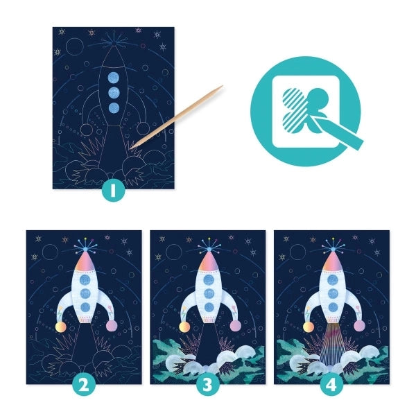 Kratzbilder: Weltall