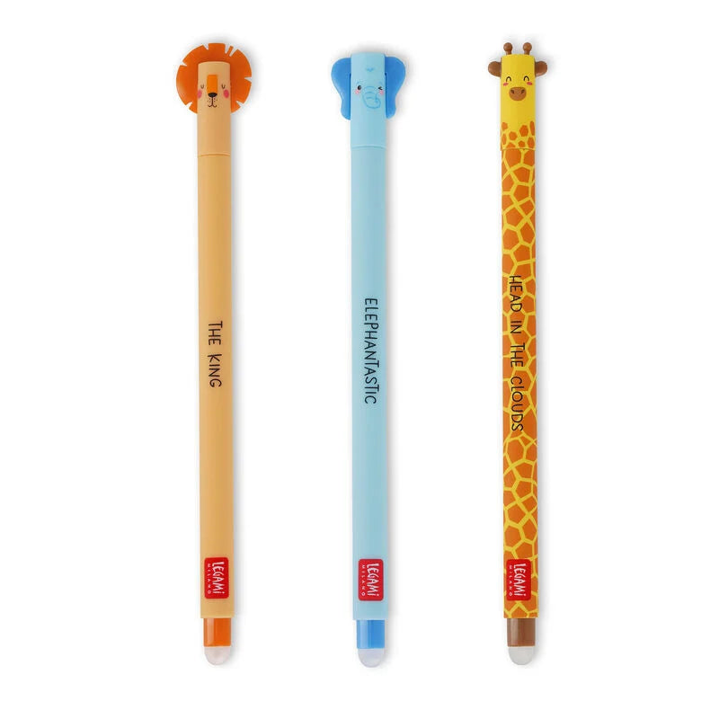 Set mit 3 löschbaren Gelstifte - Wild Savannah