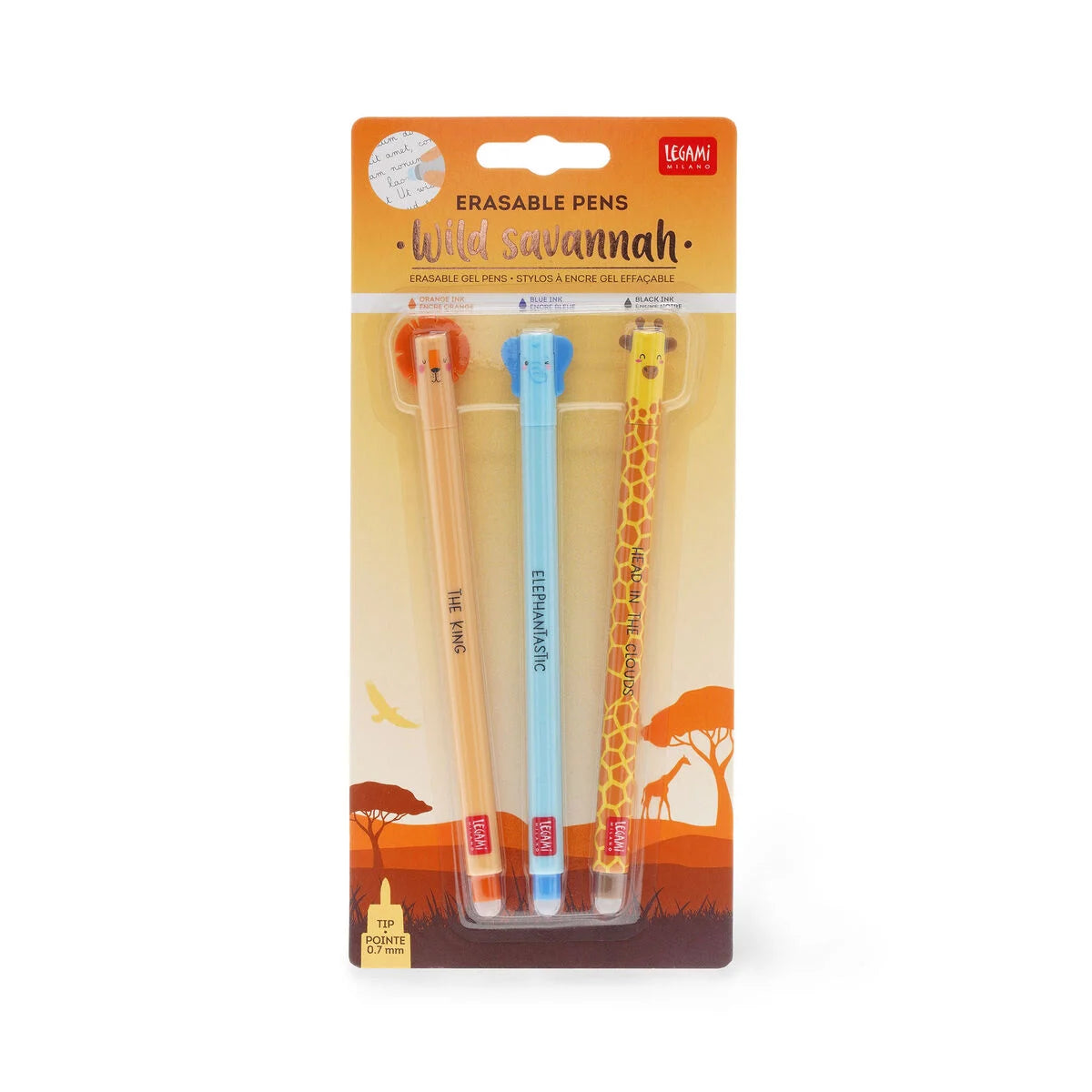 Set mit 3 löschbaren Gelstifte - Wild Savannah