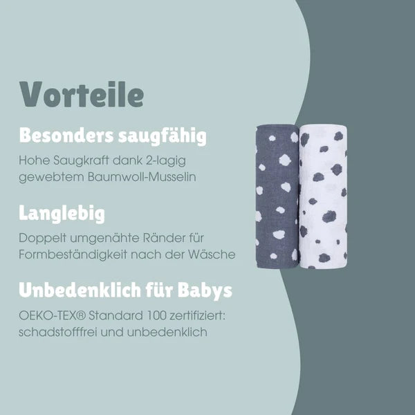 Spucktücher 2er Set - blau
