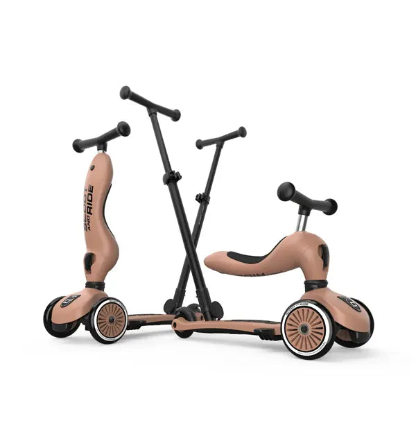 Kinder 2 in 1 Kickboard / Roller - Highwaykick 1 Push and Go Mocha