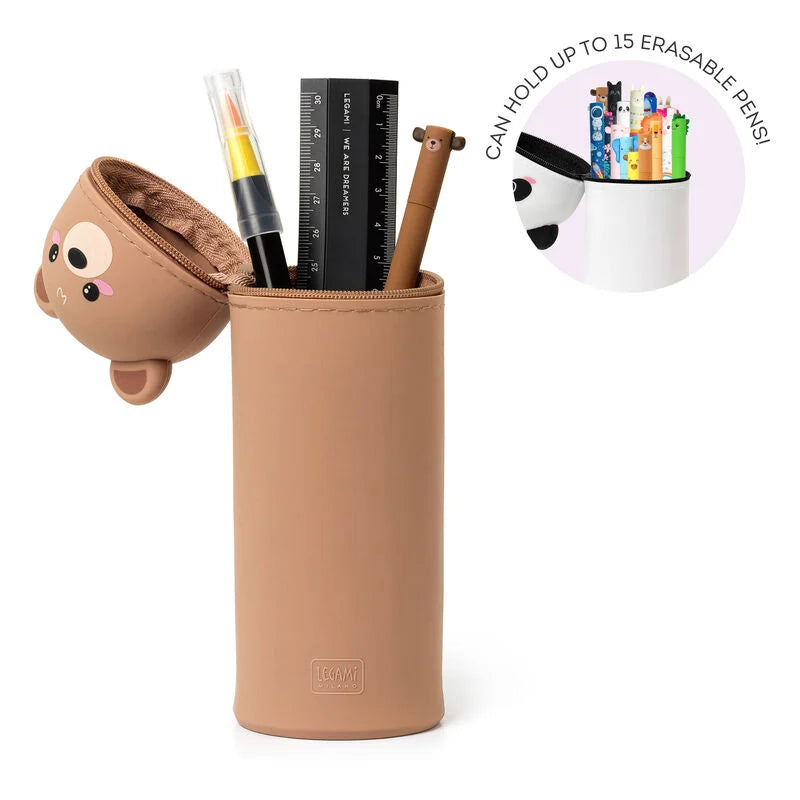 2 in 1 Federmäppchen KAWAII aus weichem Silikon - Teddybär