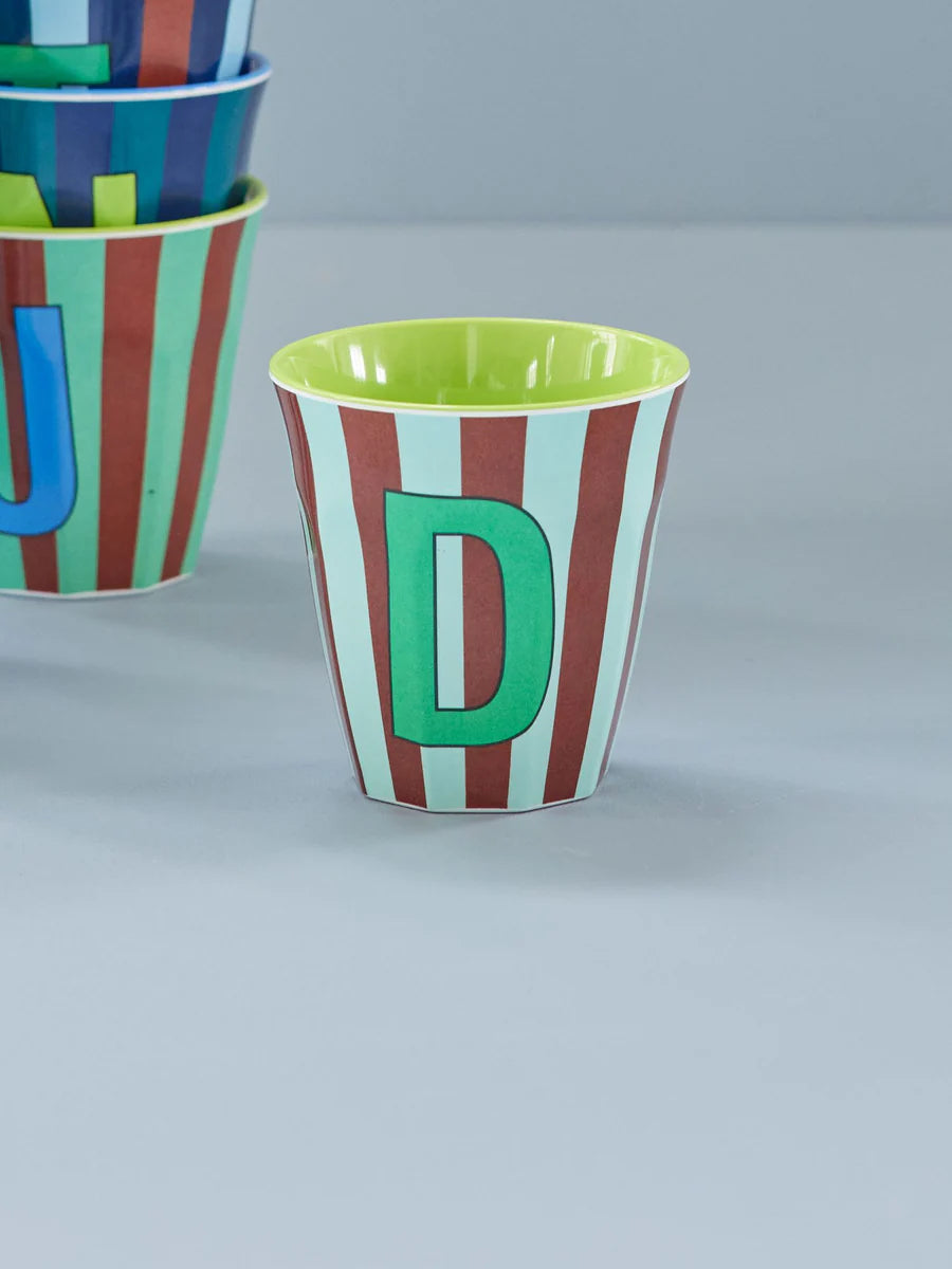 Mittelgroßer Becher - Mehrfarbig - D - Stripes
