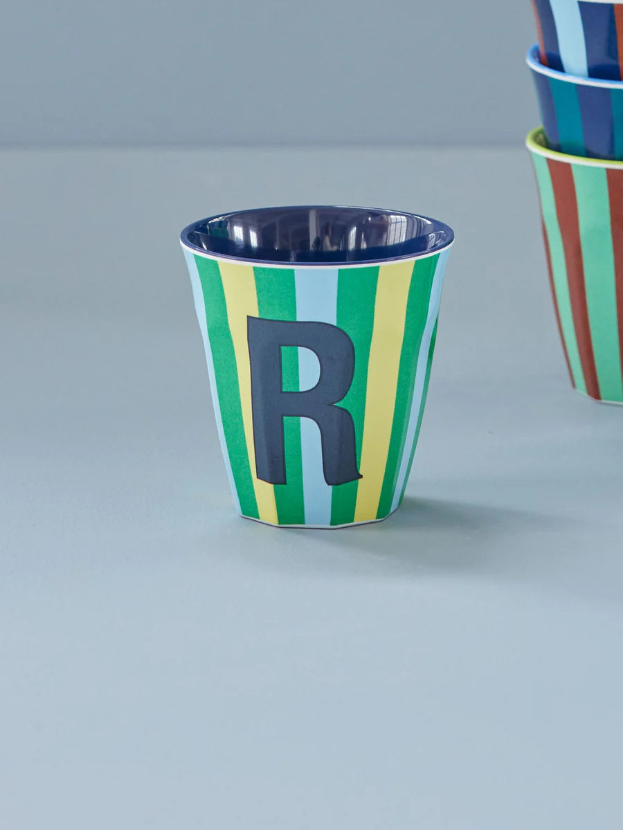 Mittelgroßer Becher - Mehrfarbig - R - Stripes