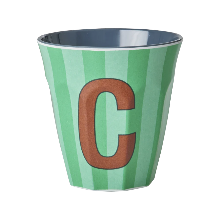 Mittelgroßer Becher - Grün - C - Stripes