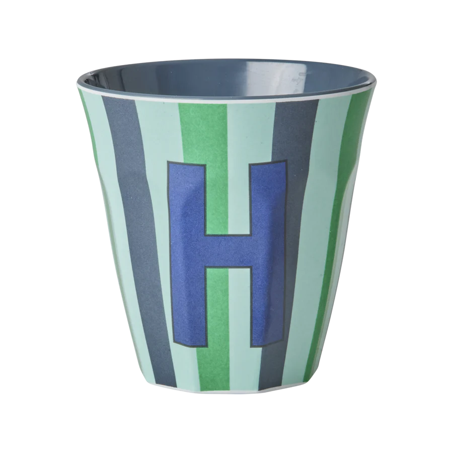 Mittelgroßer Becher - Mehrfarbig - H - Stripes