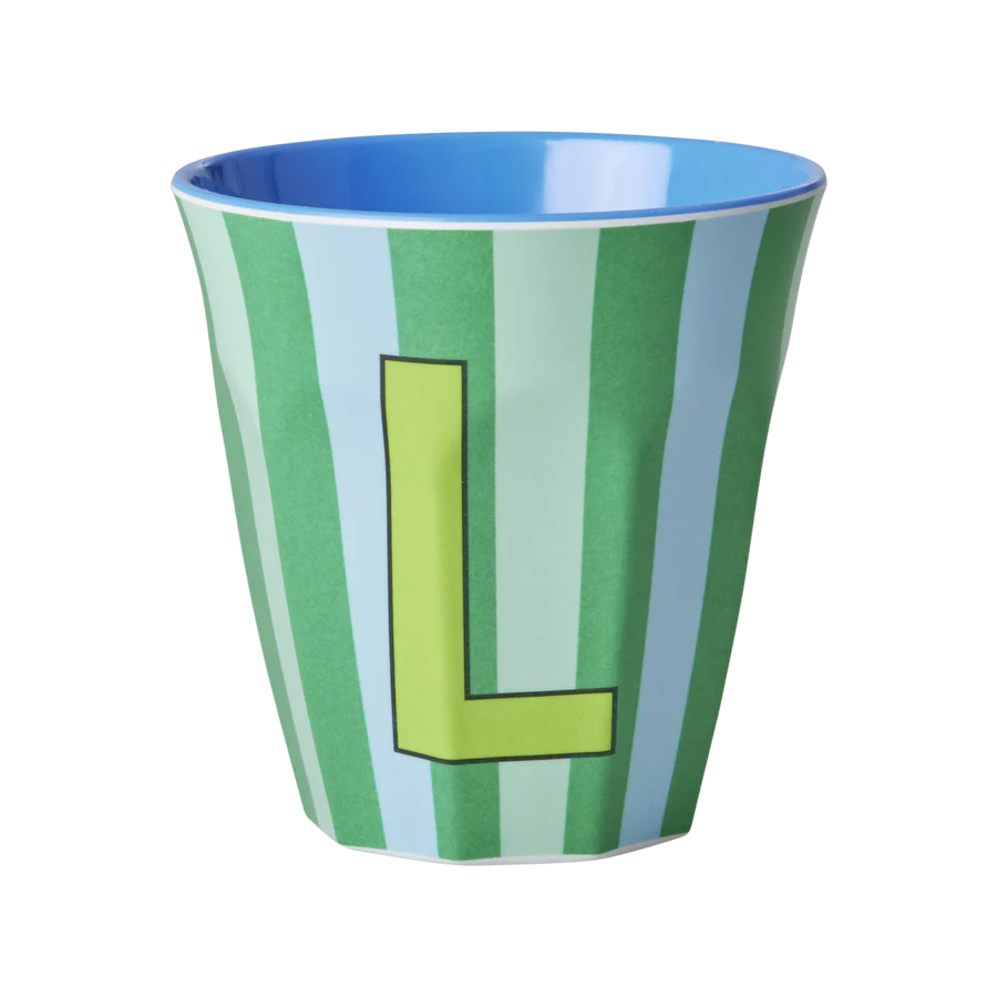 Mittelgroßer Becher - Grün - L - Stripes