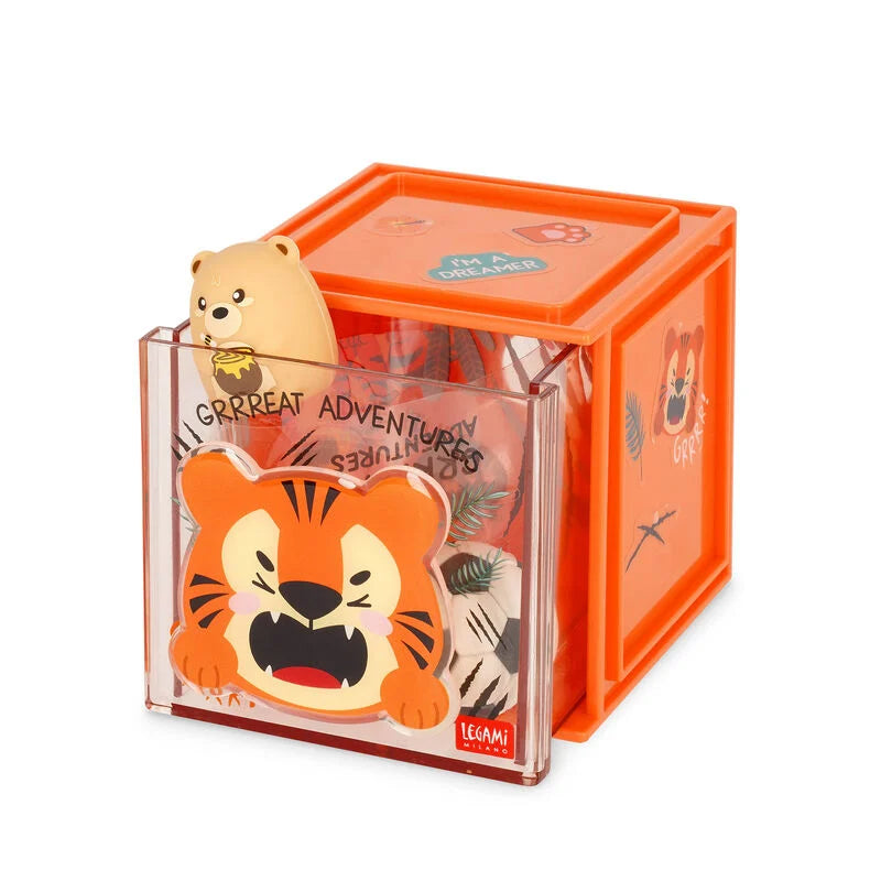 Erweiterbare Schreibtischbox - Cutie Cube, Tiger