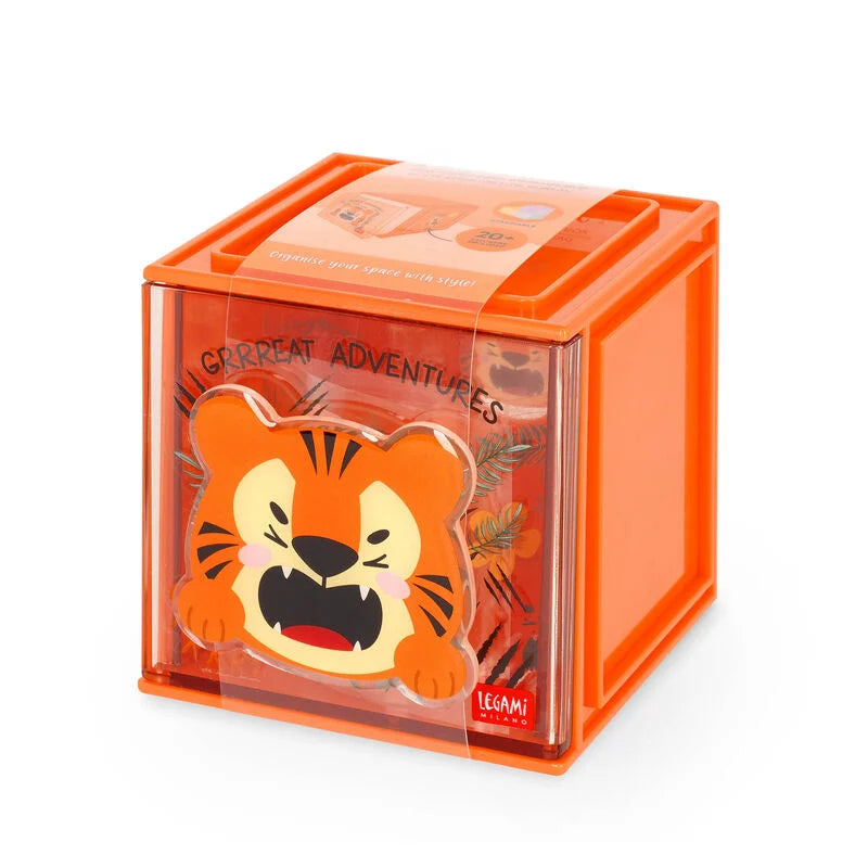 Erweiterbare Schreibtischbox - Cutie Cube, Tiger