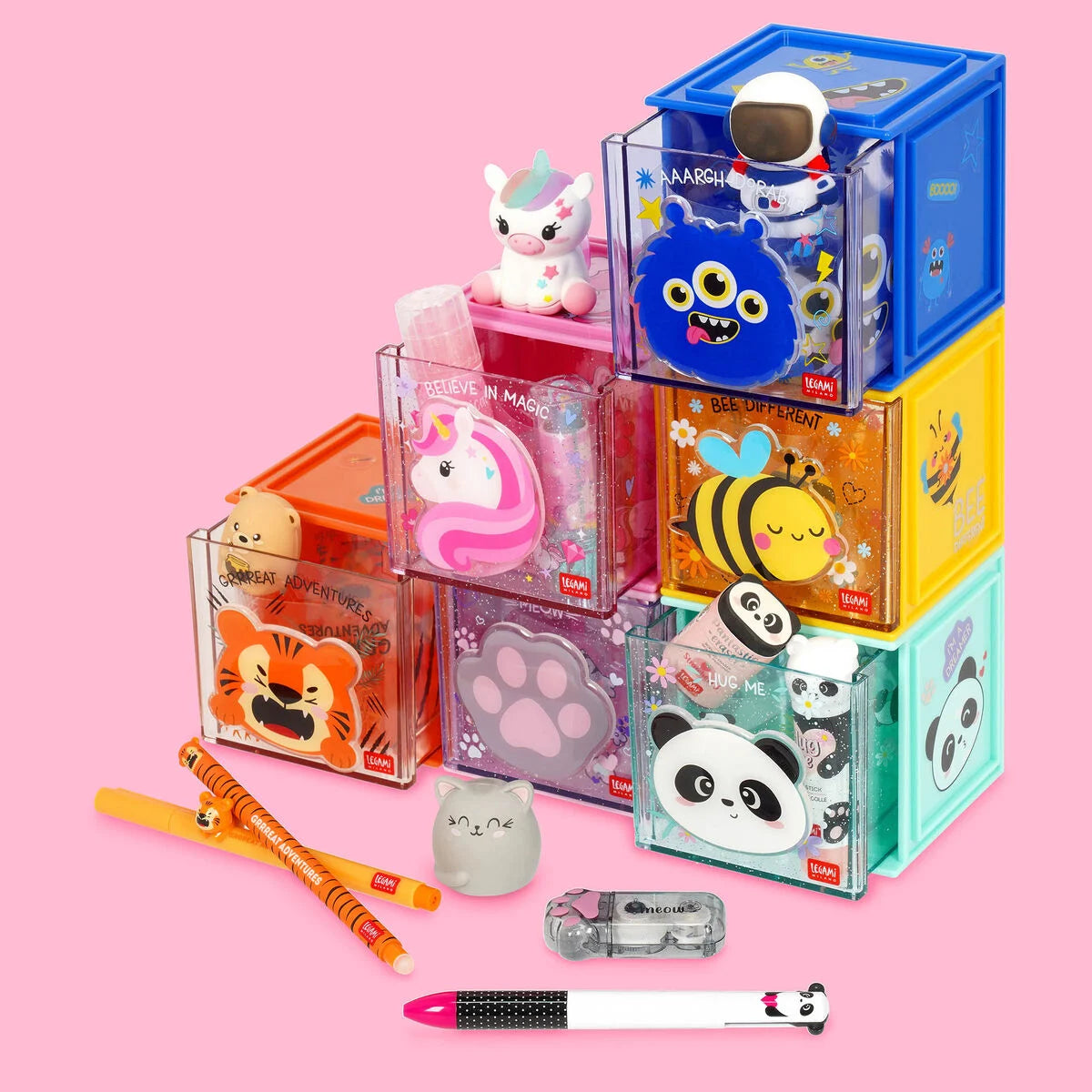 Erweiterbare Schreibtischbox - Cutie Cube, Monster