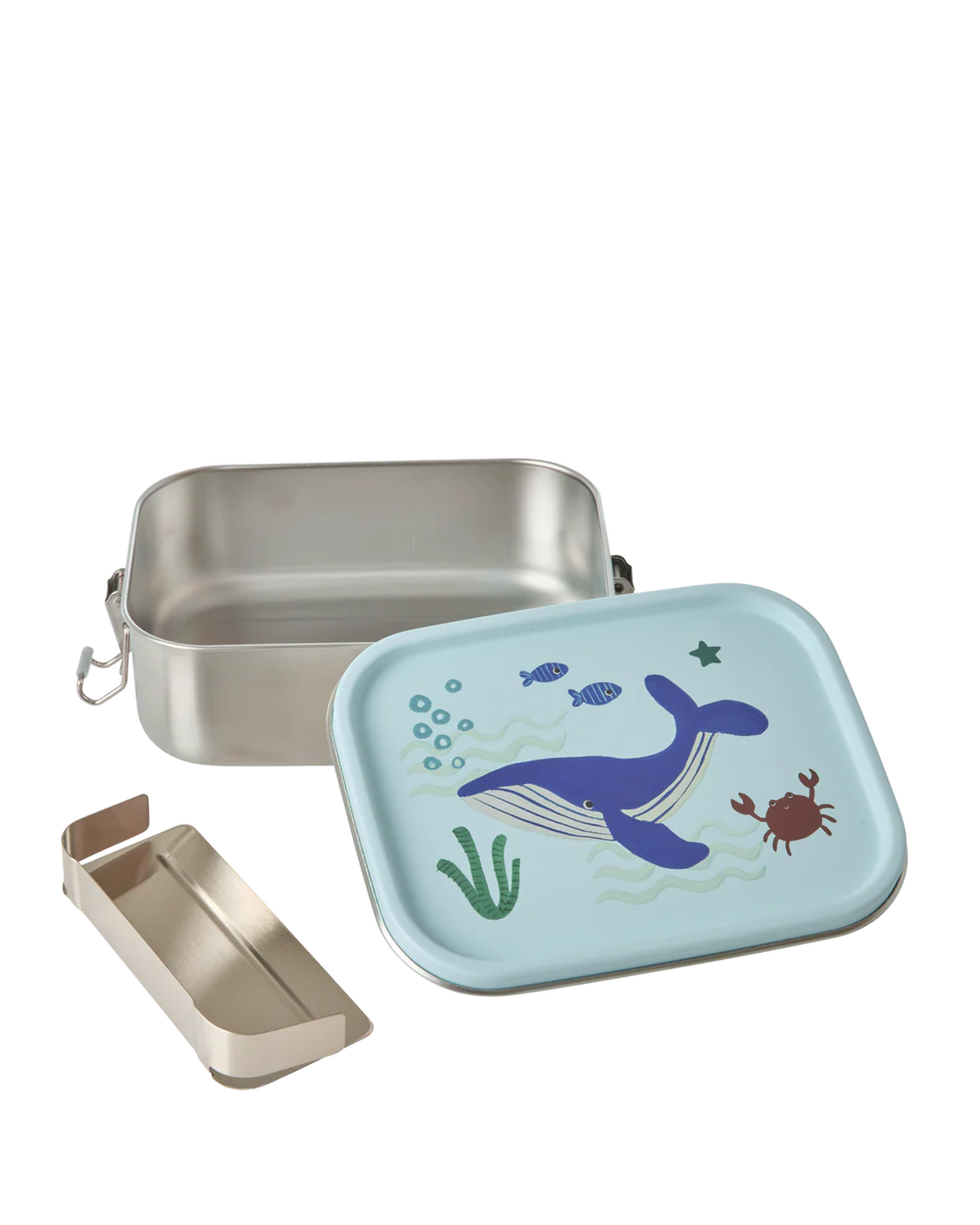 Kleine Rostfreier Stahl Brotdose - Blau - Ocean Print