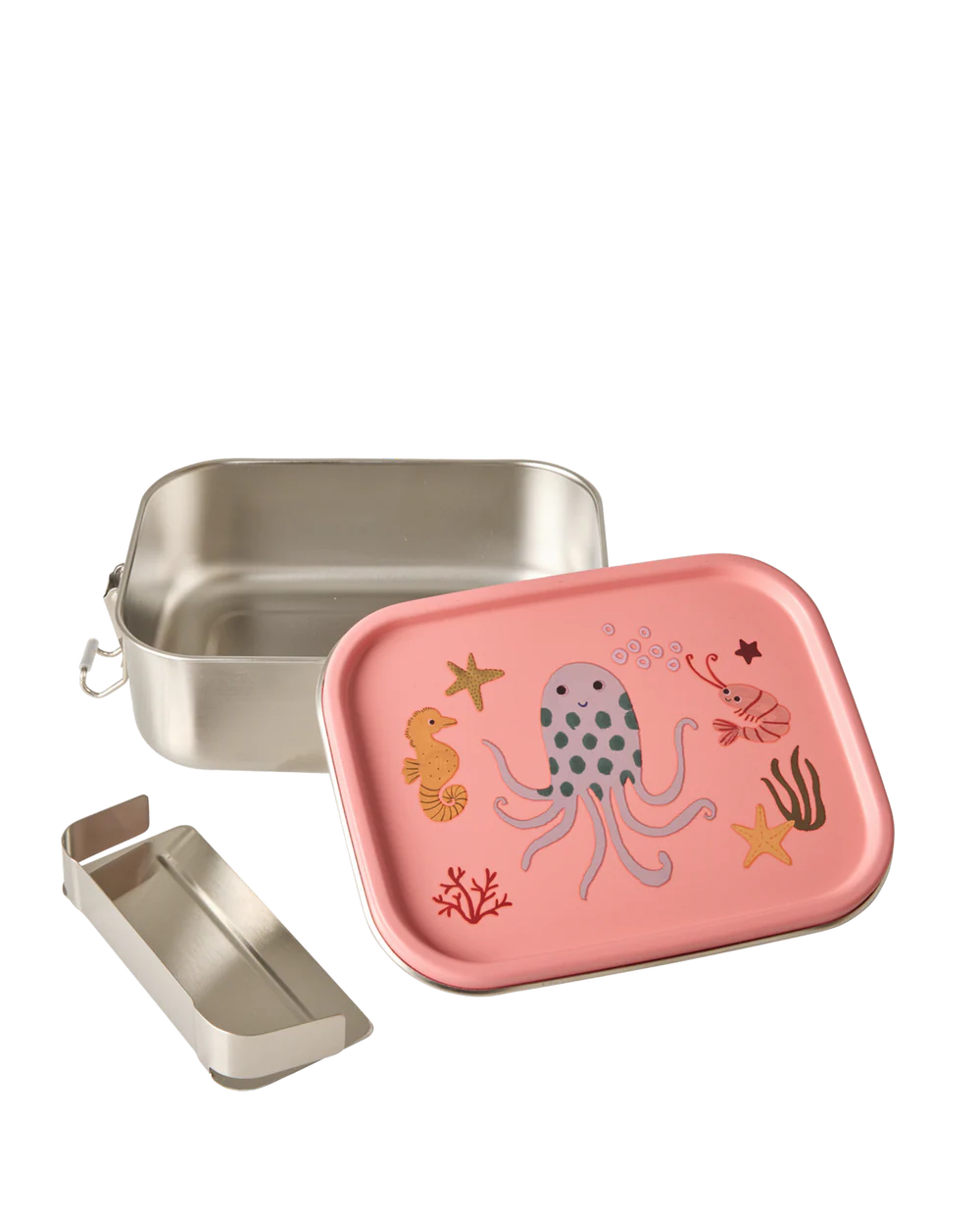 Kleine Rostfreier Stahl Brotdose - Koralle - Ocean Print