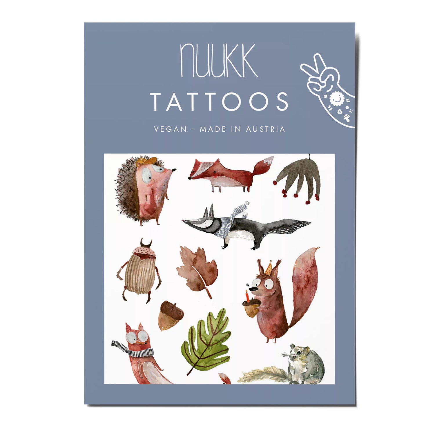 vegane Kindertattoos - Herbstwald