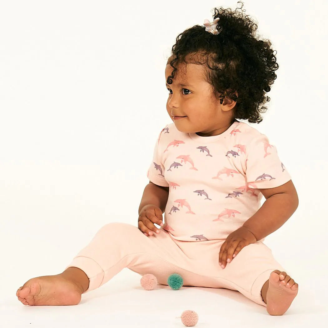 Baby Body in rosa mit Delphin-Druck, Modell VARIN