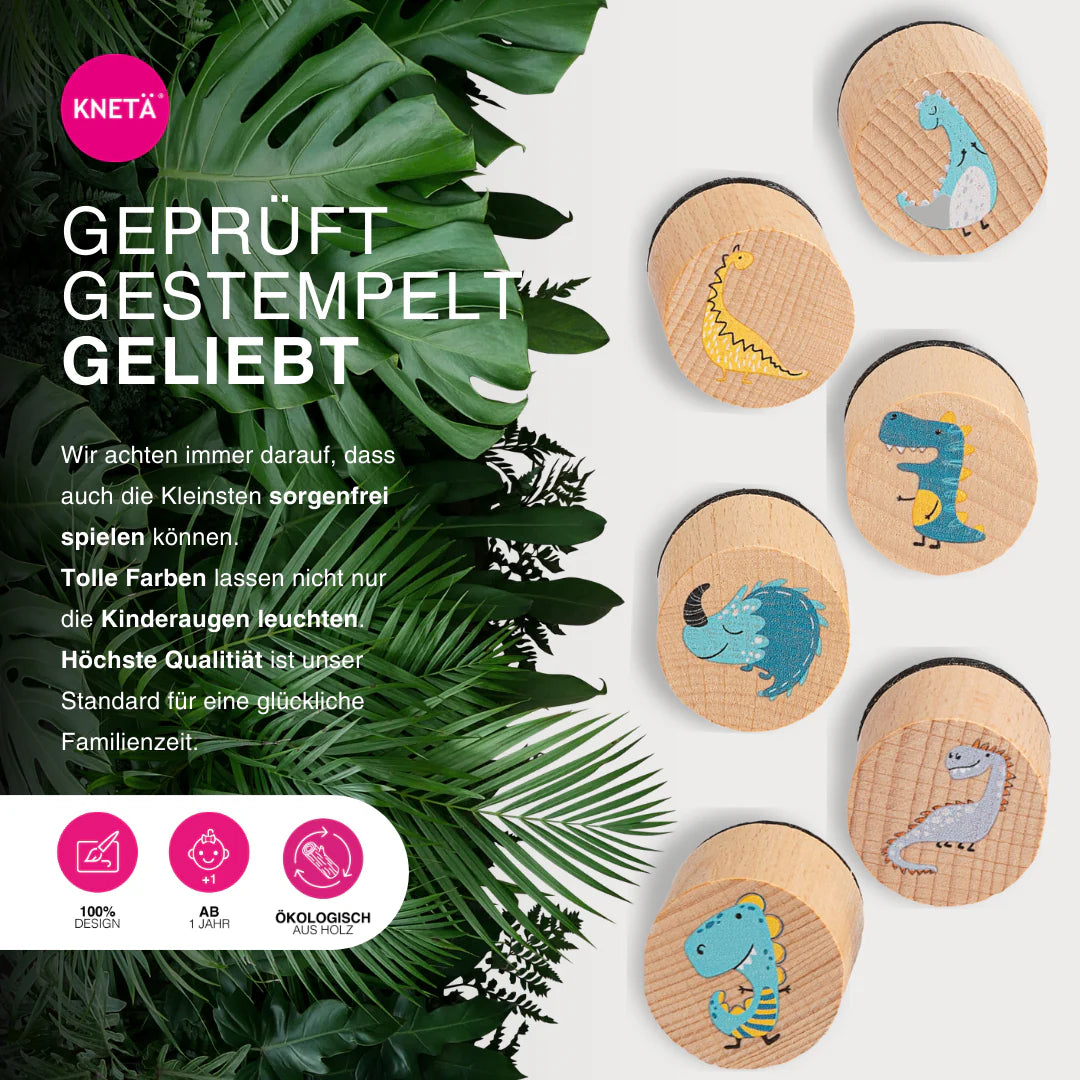 Holzstempel 6er Set, Dinoz