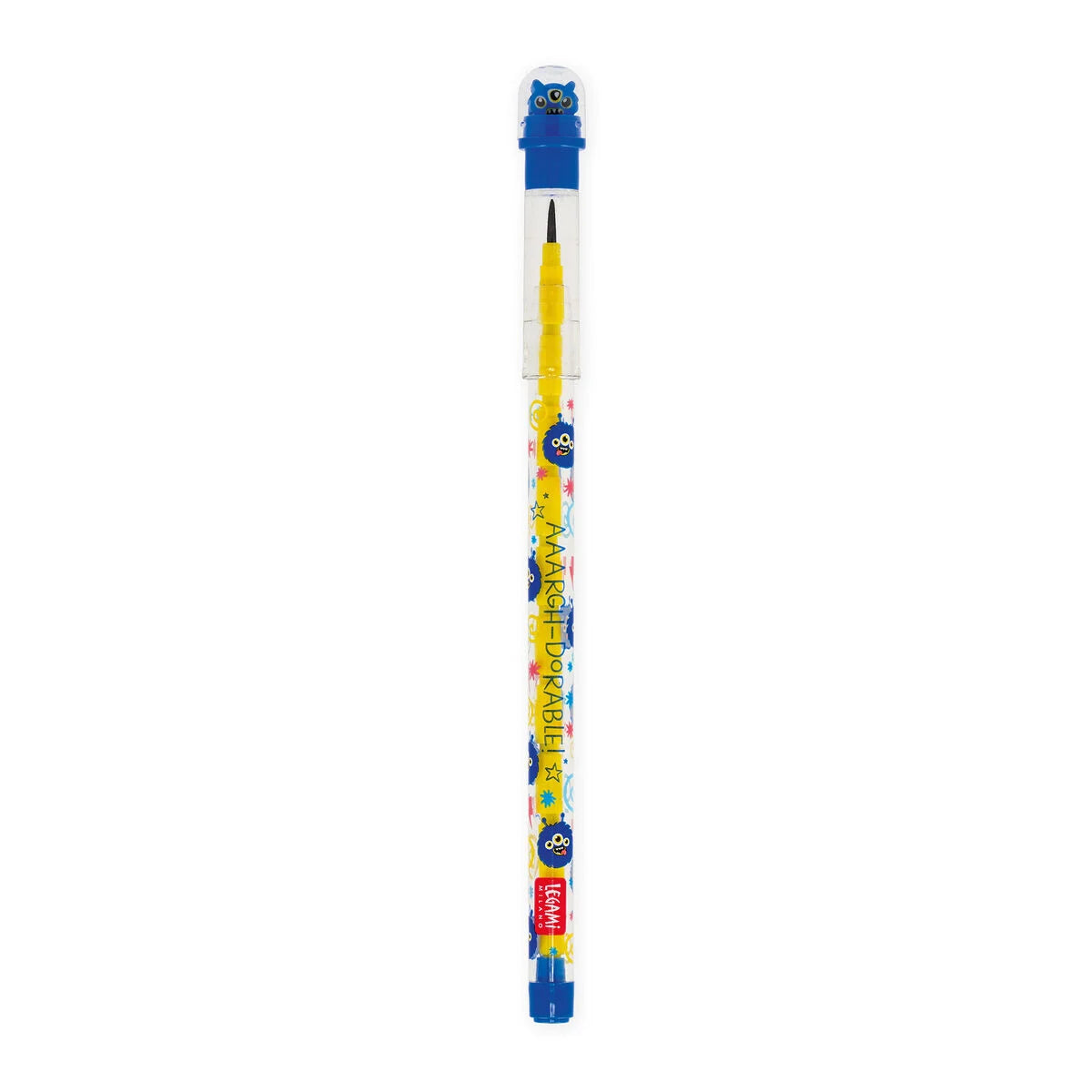 Stapelbarer Bleistift mit Radiergummi - Monster