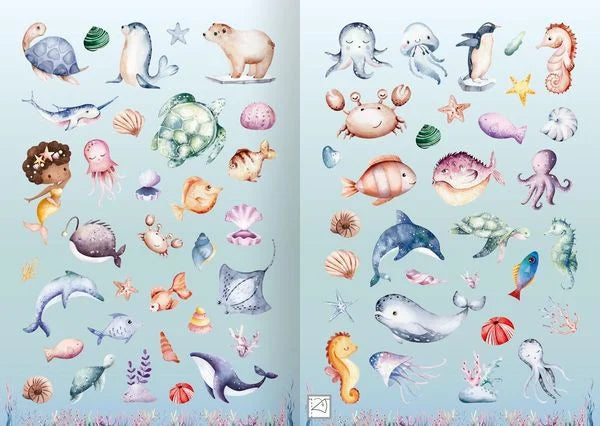 Meine Aquarell-Sticker - Unter Wasser