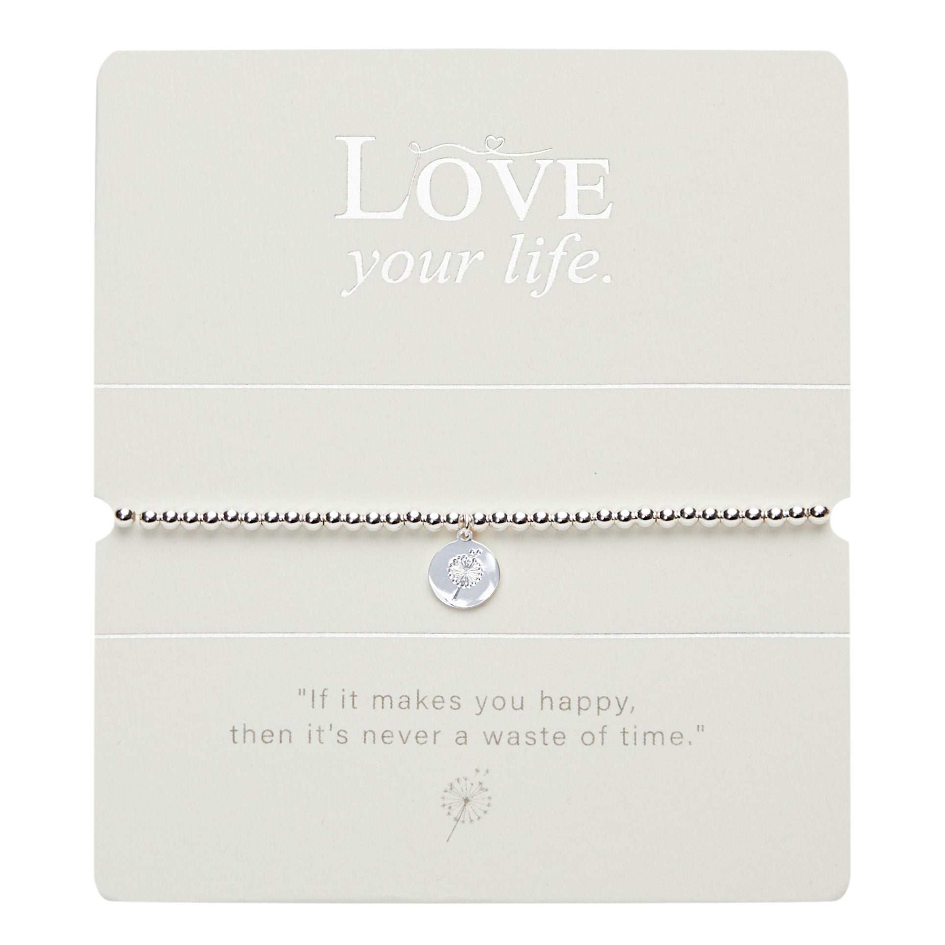 Kugelarmband - Love your life - Pusteblume